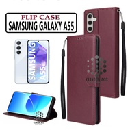 Case HP SAMSUNG A55 5G FLIP WALLET LEATHER WALLET LEATHER SOFTCASE PREMIUM FLIP COVER COVER Open Close FLIP CASE SAMSUNG A55 5G
