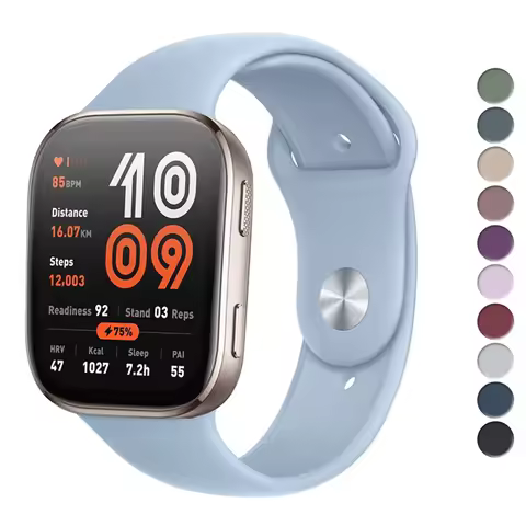 22mm Silicone watch Strap for Amazfit Bip 5 Band Replacement smart watch Wristband Soft Bracelet Wat