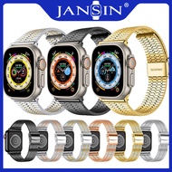 สายสแตนเลสสำหรับ apple watch Ultra 49mm สแตนเลสสร้อยข้อมือสายอะแดปเตอร์ apple watch band series 8 SE
