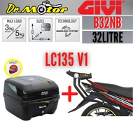 YAMAHA LC135 V1 LC 135 V1 GIVI HRV HEAVY DUTY MONORACK J MONO RACK KAKI BOX KOTAK TOP CASE B32N E250