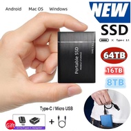 SSD Solid State Mobile Hard Drive Expansion and Upgrade32TB 16TB 8TB 2TB External portable hard driv