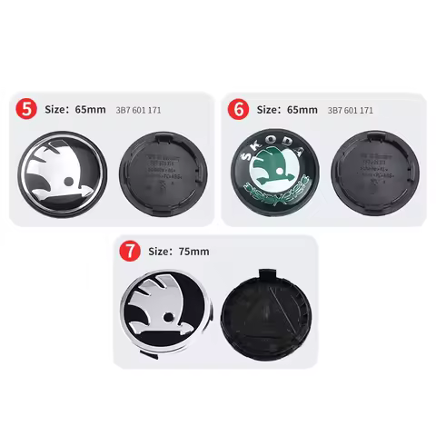 2026 Hot For SKODA 4pcs 56mm 65mm 75mm 5JA601151A 1J0601171 3B7601171 Car Rim Cover Wheel Hub Center