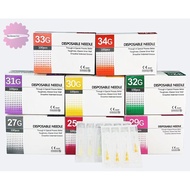 10pcs Beauty 30G4mm 30G13mm 30G25mm 32G4mm 32G13mm 34G1.5mm 34G2.5mm 34G4mm Needle Facial microneedl