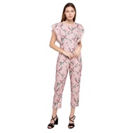 Avenue Floral Print Jumpsuit - Ruffle Sleeve Print Jumpsuit (SKU 21273)