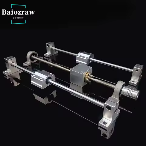 T8 Lead Screw Pitch 2mm Lead 8mm Length 200mm 800mm+Optical axis OD8mm +KP08/KFL08 bearing bracket +