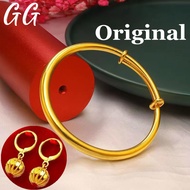 Philippines Ready Stock Original Saudi Gold Pure 18k Pawnable Legit Bangkok Gold Fashionable Lucky Bracelet for Women Bracelet Bring ​Good Luck Bracelet Buy 1 Take 1 Free Earrings Fashion Jewelry Accessories