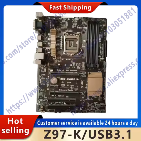 Used Z97 K/USB3.1 desktop motherboard Z97 LGA 1150 SATA3 USB3.0 original motherboard