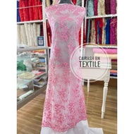 SALE !! 1.5 Yards Pink Lace Spanish Embroidery Fabric Patch Gown Dress Ninang Bridal