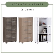 Alora Furniture - NAOMI 6 Door Storage Cabinet with Lock / Almari Berkunci / Locker Cabinet / File Cabinet Office 收纳柜 橱柜