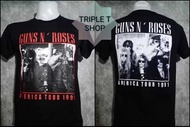 เสื้อยืดคอกลม สกรีนลาย GUNS N' ROSES