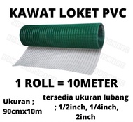 Kawat Kandang loket PVC anti karat Hijau 1 ROL  Kawat 1per2 inch 3per4inch 1per4inch Grosir