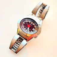 太空風格 日本Seiko Alba 橢圓弧形 日曆 銀面金屬古董石英女錶