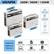VANPA 500000MAH Portable Power Station 500W/900W/1300W AC 220V Output Emergency Backup Powerbank Sol