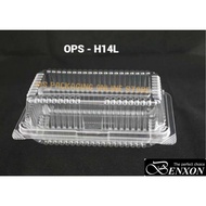 OPS - H14L - BENXON Plastic Tray with Lock [ 50pcs± ] Bakery Disposable Plastic Clear Food Box - Bek