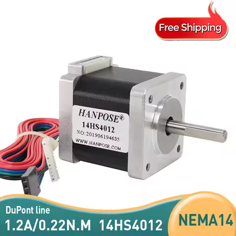 2 Phase 4 Leads Nema 14 Stepper Motor H40mm 1.2A 0.22N.m 14HS40121.8 Degree For 3D Printer CNC Parts