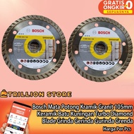 MESIN MATA Bosch Ceramic Granite Cutting Blade 105mm Ceramic Stone Brass Turbo Diamond Blade Grinder