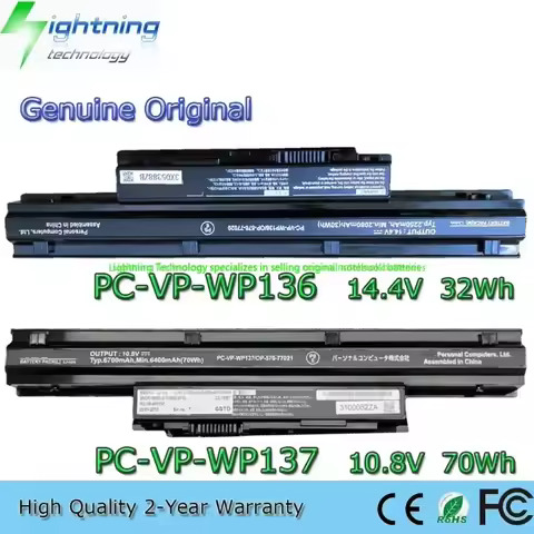 Genuine Original PC-VP-WP136 OP-570-77020 14.4V 2250mAh Notebook Battery for NEC LS150/N LS550MSR LS