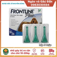1 hộp (3 tuýp) Thuoc nhỏ gáy trị ve rận bọ chét cho chó từ 10-20kg Frontline Plus
