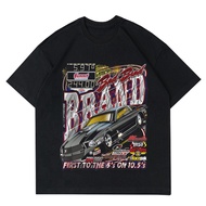 HUSTLE CAR BRAND T-SHIRT | T-SHIRT VINTAGE RACING CAR HUSTLER | OVERSIZED BLACK RACING CAR SHIRT
