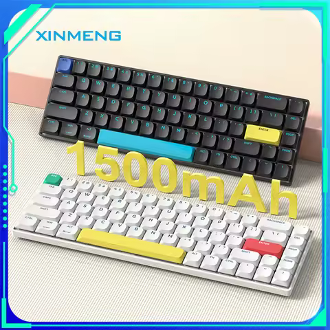 Xinmeng C68 Mechanical Keyboard 3 Mode Low Profile Wireless Bluetooth RGB Hot Swap Office Keyboard F