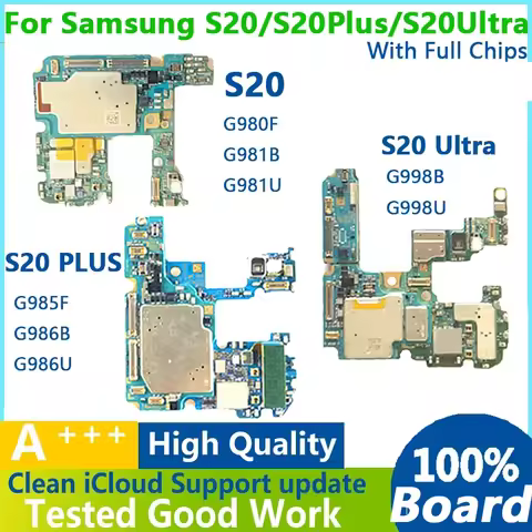 100% Working Unlocked Motherboard for Samsung Galaxy S20 G980F G981B S20 Ultra G988U G988B S20 Plus 
