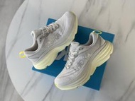 HOKA ONE ONE BONDI 8 慢跑鞋 灰黃 網布 厚底  輕量 緩震 路跑鞋 男女鞋