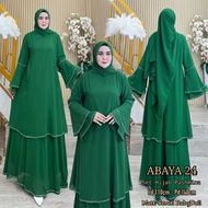 AJE ZAS - Gamis Abaya Set Hijab Pashmina Ceruti Material BabyDoll Kode-24 Dress for Adult Muslim Wom