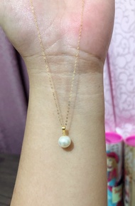 COD PAWNABLE 18k Saudi Gold with Fresh Water Pearl Necklace✨