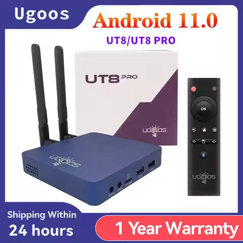 UGOOS UT8 PRO TV BOX Android 11.0 DDR4 8GB RAM 64GB ROM RK3568 WiFi6 Media Player BT Voice Remote UT
