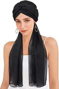 Chemo Hats for Women – Extra Long 47" Chiffon Scarf – Soft Cancer Headwear for Hair Loss – Stylish C