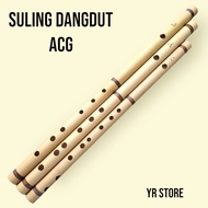 suling bambu tradisional nada A C G motif suling dangdut set