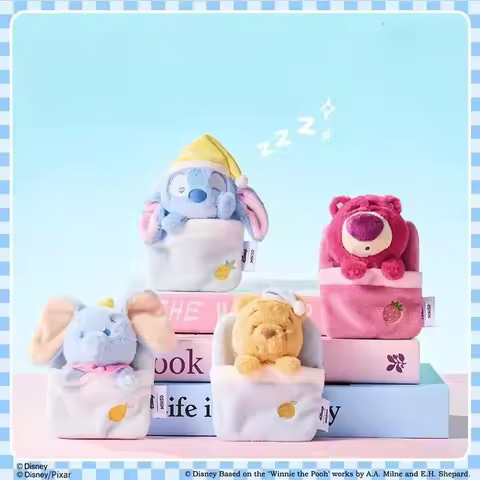 Disney Collection Plush Keychain - Dumbo, Winnie the Pooh, Stitch, Lotso Soft Stuffed Animal Hanging