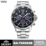 Orient Mako Black Dial Chronograph Stainless Steel Solar Quartz Watch RA-TX0202B