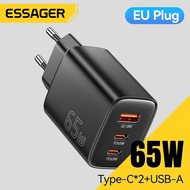 Essager 65W GaN 2C+A Quick Charge Chargers QC4.0 PD3.0 USB-A Type-C Fast Charging GaN Type C Charger