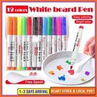 Children's Magical Water Painting Pen Floating Doodle Pen 12Pcs Colorful Mark Pen Whiteboard Markers