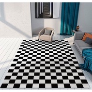 5D Bali carpet with Western European pattern, modern morocoo style, black and white checkered patter