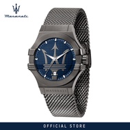 [2 Years Warranty] Maserati Potenza 42mm Blue Dial Grey Stainless Steel Mens Watch R8853108005