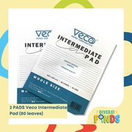 2 PADS VECO - INTERMEDIATE PAD - 80 Leaves - High Bright Paper - 200 x 250mm