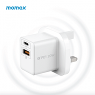 MOMAX - PD 20W USB-C+USB-A 雙輸出快速充電器 ONEPLUG (白色) - UM36UKW