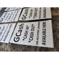 ♞GCash Cash In Cash Out Signage - Quality Thermal Sticker