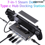 ฮับ KEBETEME 7 IN 1 Type-C แท่นวางมือถือ USB2.0 PD100W USB3.0 4K 60Hz HDMI Type-C พร้อมพอร์ต RJ45และ
