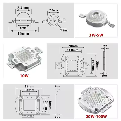 395nm UV Ultra Violet LED 3W 5W 10W 20W 50W 100W Chip High power LED purple 395-400nm