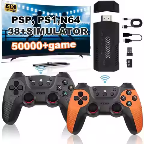 X2Pro TV Game Stick 4K HD Video Handle Game Console 40K/50K Games 64g/128g for PSP Retro Arcade Game