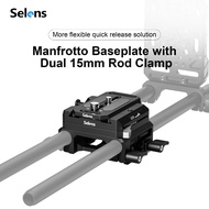 Selens Manfrotto Baseplate Dual 15mm Rod Clamp Quick Release Pate Tripod Platform Camera Accessories
