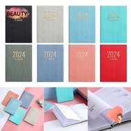 BEAUTY 2024 Agenda Book, with Calendar Pocket Diary Weekly Planner, High Quality A7 Notebooks Students