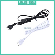 OMG EU Plug LED Power Cable with Switch LED Light Fixture Extension Cable 6FT