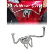 Motorcycle hanger with 3 white stainless steel hooks - mounted on Vario, Vision - free U-shaped hook