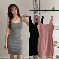 💕FLASH SALE💟FatmmWomen's Slim-Fit Knitted Dress2021New Summer Large Size Korean Style Slim-Fit Sleeveless Dress Outer We