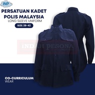 UNIFORM KADET POLIS BIRU PEREMPUAN LENGAN PANJANG / Police Cadet Uniform Men Blue Long Sleeve Shirt 