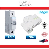 HAGER 1POLE 6KA MCB (4A/6A/10A/16A/20A/25A/32A/40A)